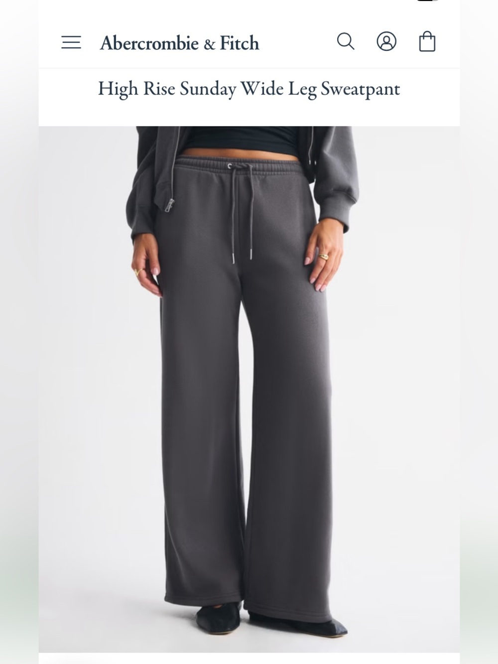 Abercrombie & Fitch Sunday high rise Wide Leg Sweatpants (Set of 2) Large - Picture 3 of 16